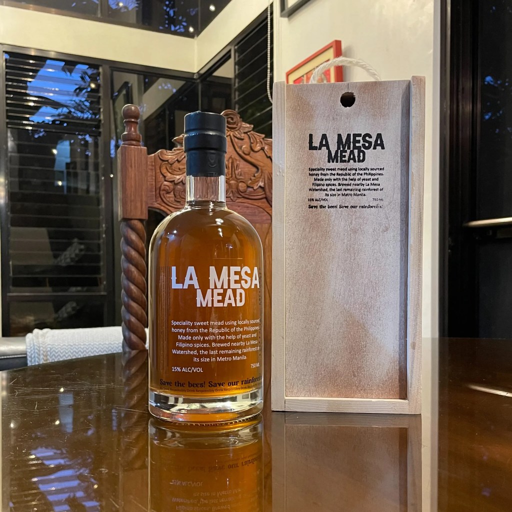La Mesa Mead - Specialty mead using locally sourced honey from the Republic of the Philippines. Made only with the help of yeast and Filipino spices. Brewed nearby La Mesa Watershed, the last remaining rainforest of its size in Metro Manila.